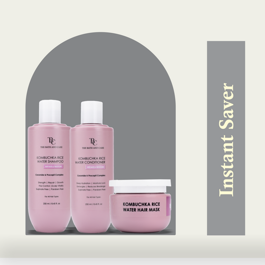 KOMBUCHKA RICE WATER REPAIR & RESTORE Hair Shampoo + Conditioner + Mask The Bath and Care