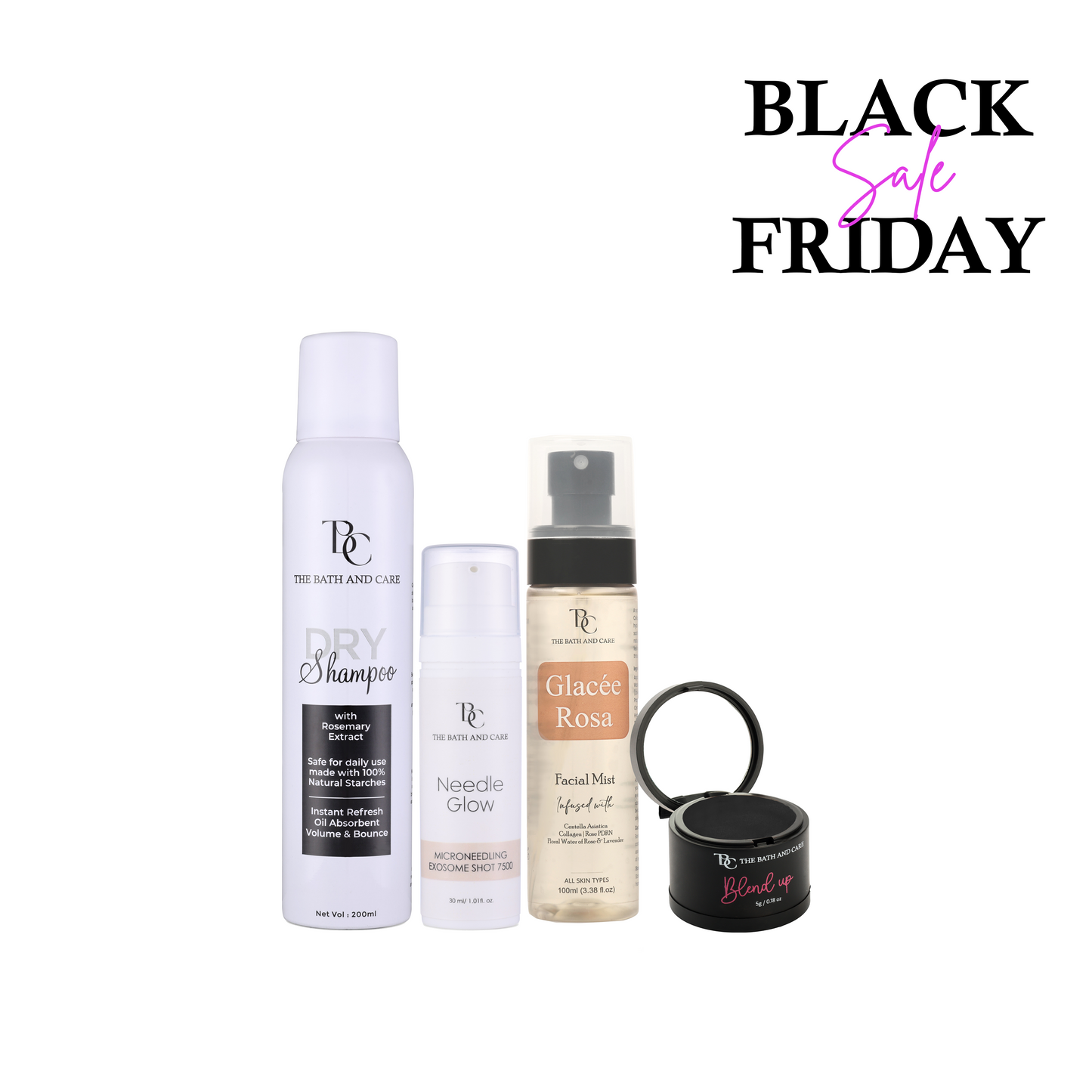 Needle glow + Rose Water Toner + Dry Shampoo+ Black Hair mud (BFS) The Bath and Care