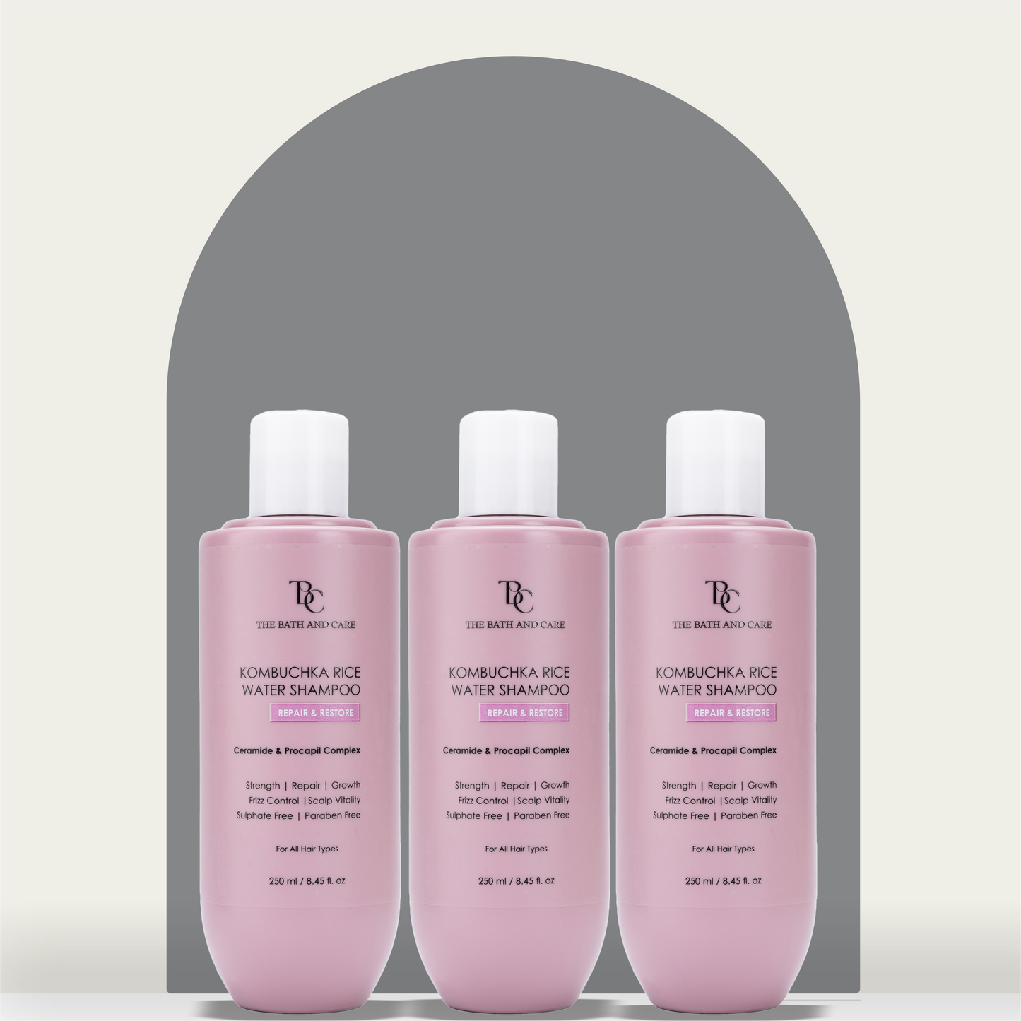 KOMBUCHKA RICE WATER SHAMPOO – REPAIR & RESTORE Pack Of 3 The Bath and Care