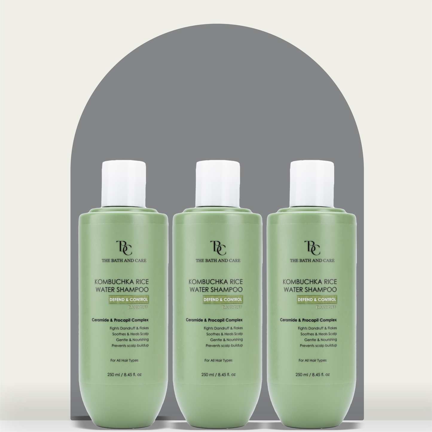 KOMBUCHKA RICE WATER SHAMPOO - DEFEND AND CONTROL Pack of 3 The Bath and Care