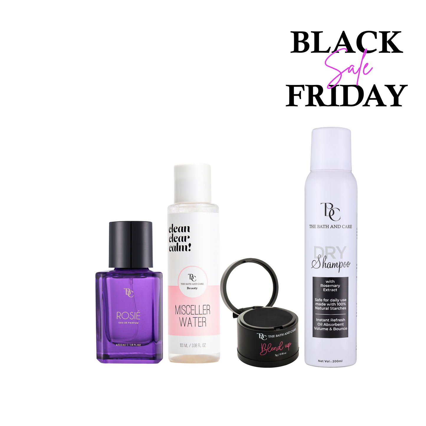 Dry shampoo + Black Hair Mud + Micellar Water + Rosie (BFS) The Bath and Care