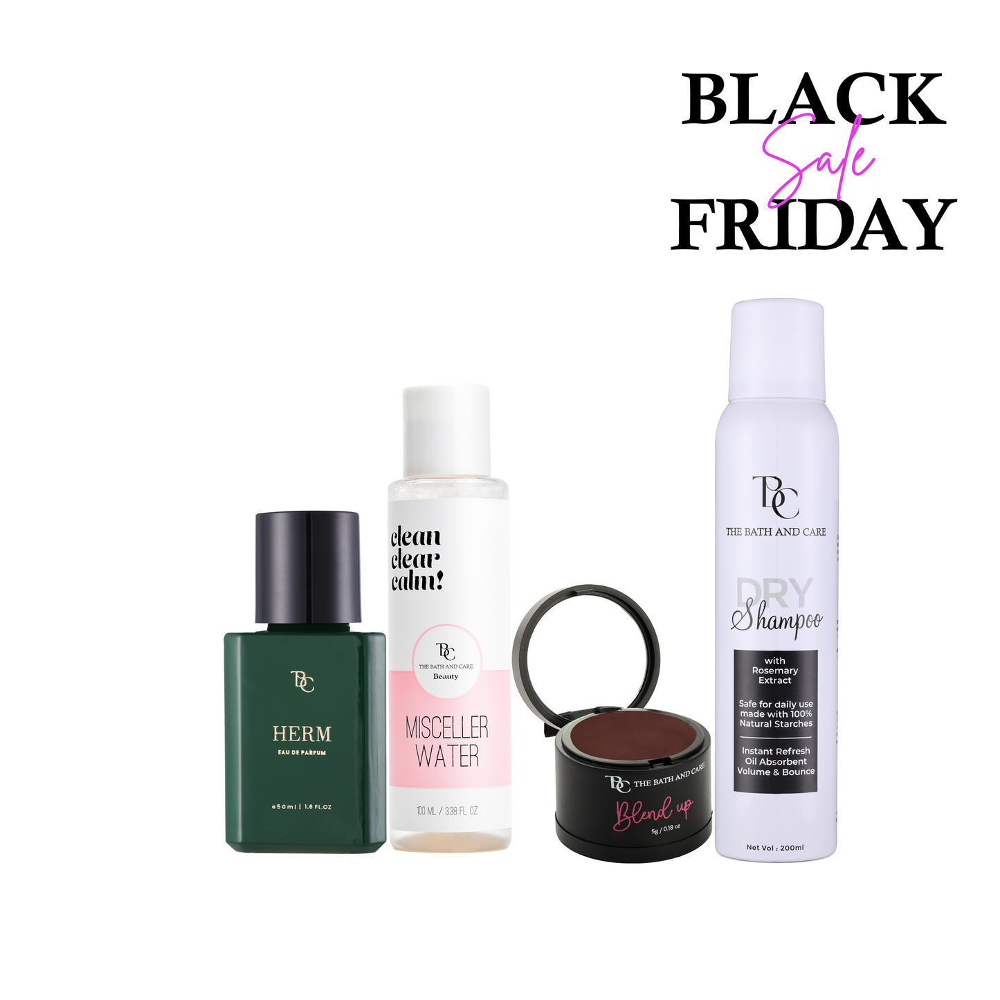 Dry shampoo + Brown Hair Mud + Micellar Water + Herm (BFS) The Bath and Care