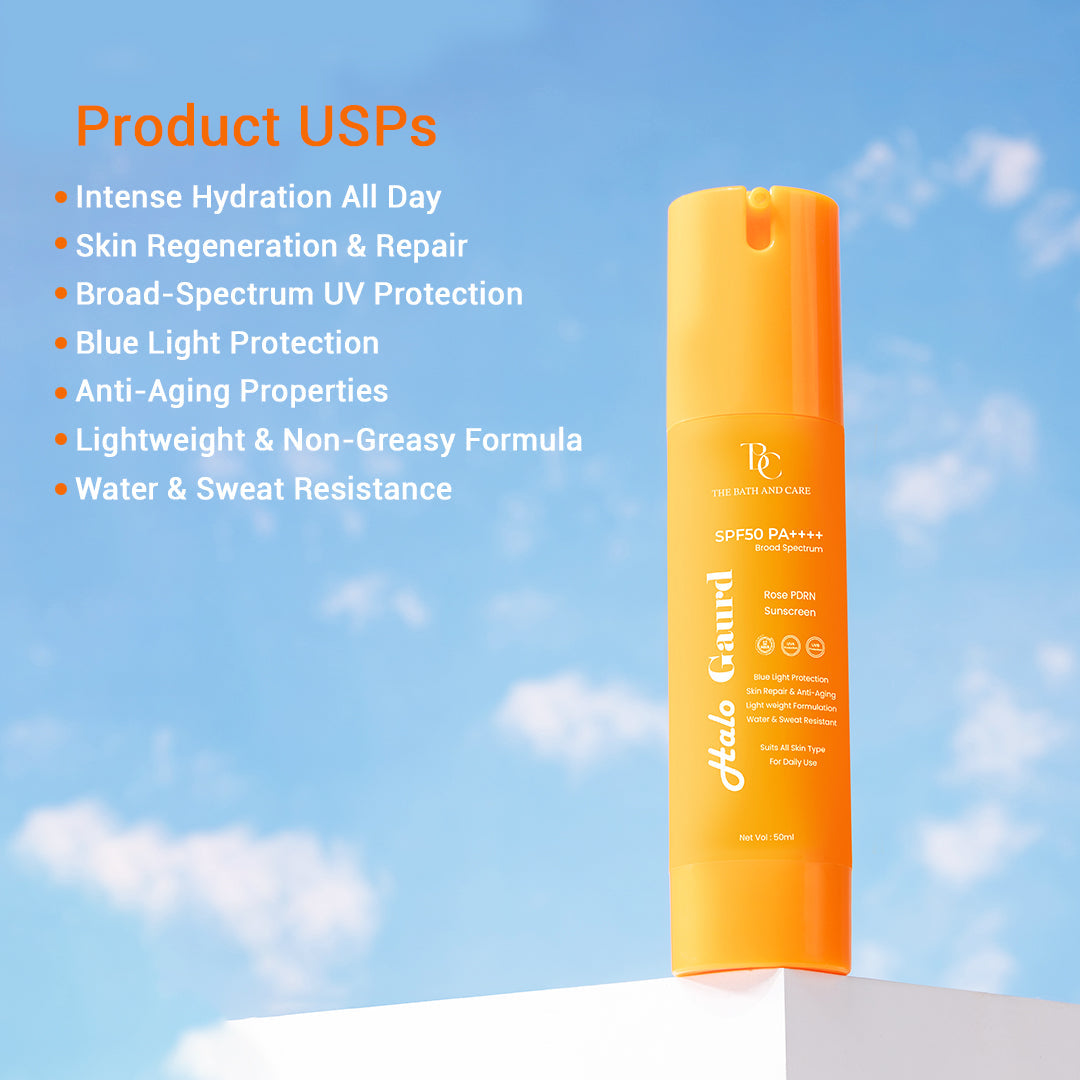Halo Guard Hydrating Sunscreen Broad Spectrum SPF 50 PA++++ The Bath and Care