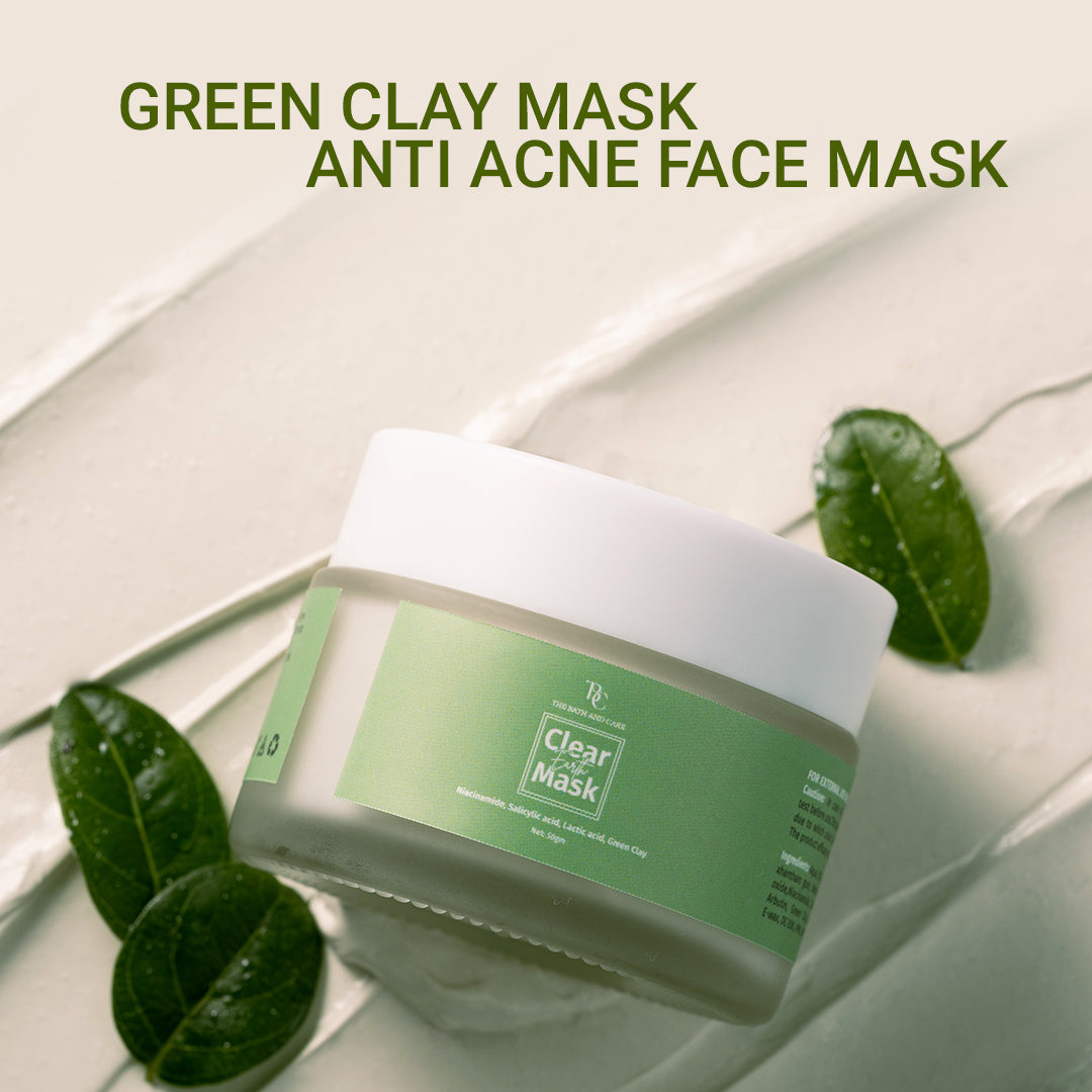 Green Clay Mask - Anti Acne Face Mask The Bath and Care