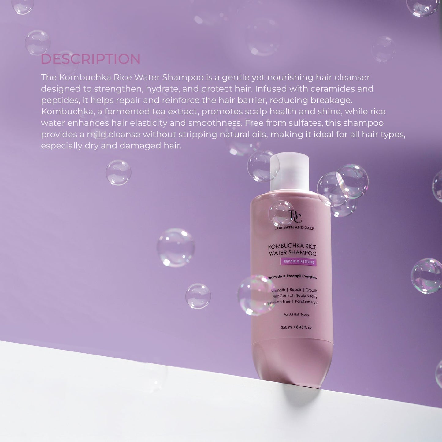 KOMBUCHKA RICE WATER SHAMPOO – REPAIR & RESTORE The Bath and Care