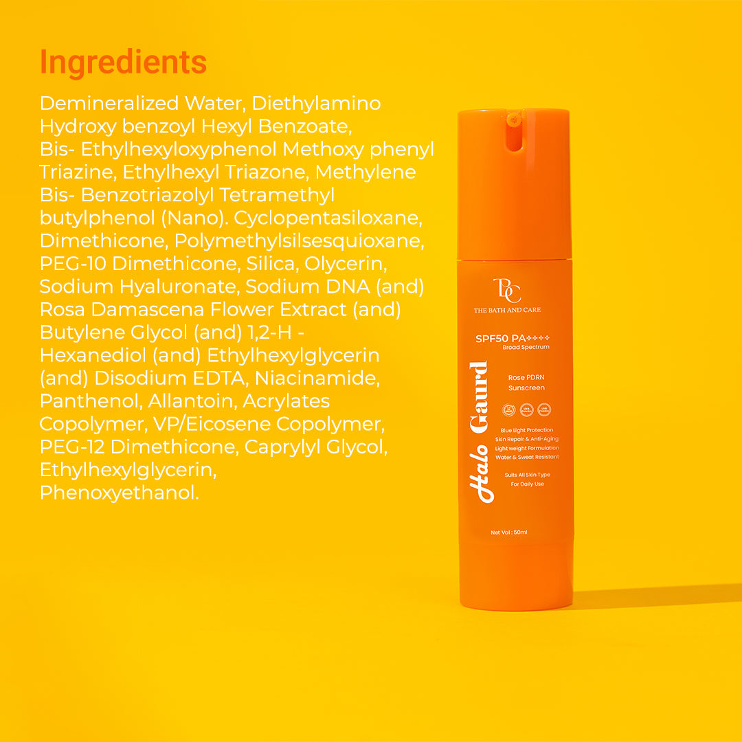 Halo Guard Hydrating Sunscreen Broad Spectrum SPF 50 PA++++ The Bath and Care