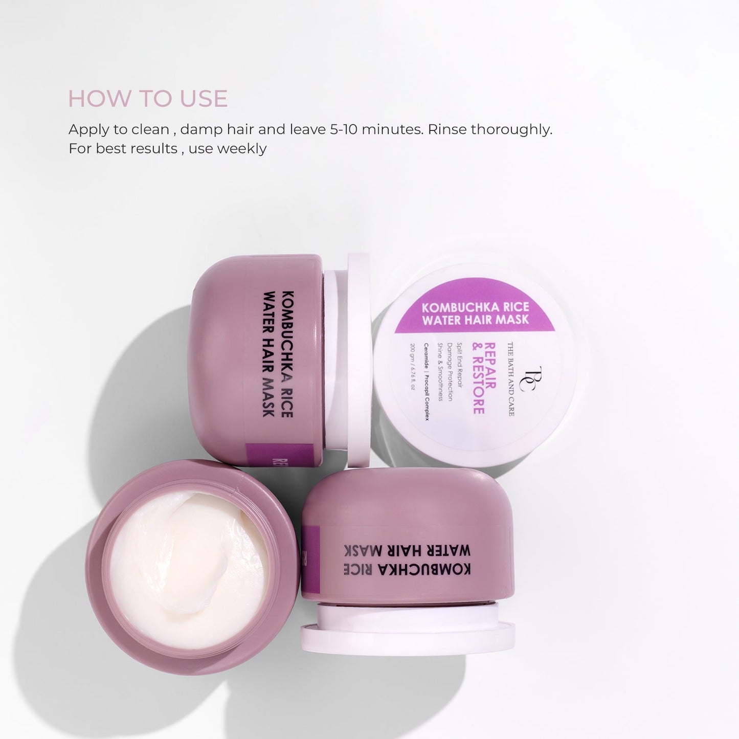 KOMBUCHKA RICE WATER HAIR MASK – REPAIR & RESTORE The Bath and Care