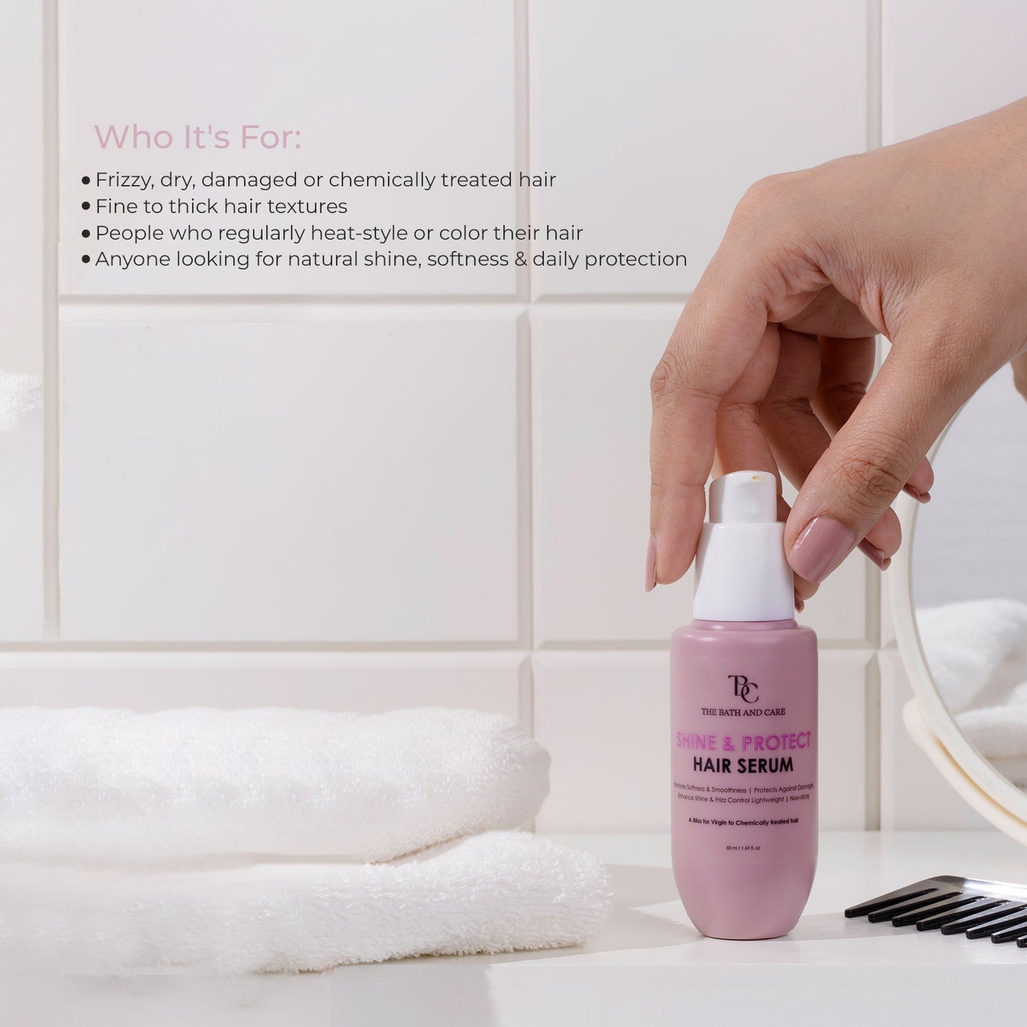 SHINE AND PROTECT HAIR SERUM The Bath and Care