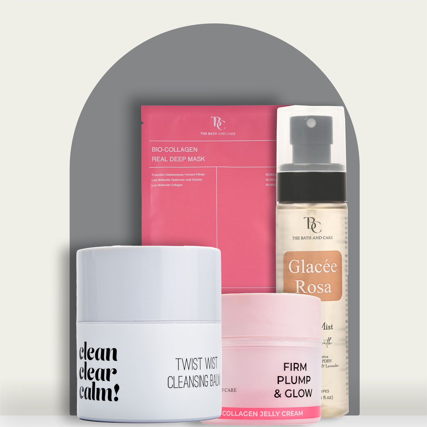 Makeup Remover Balm + Glacee Rose + Collagen Sheet Mask + Collagen Jelly The Bath and Care