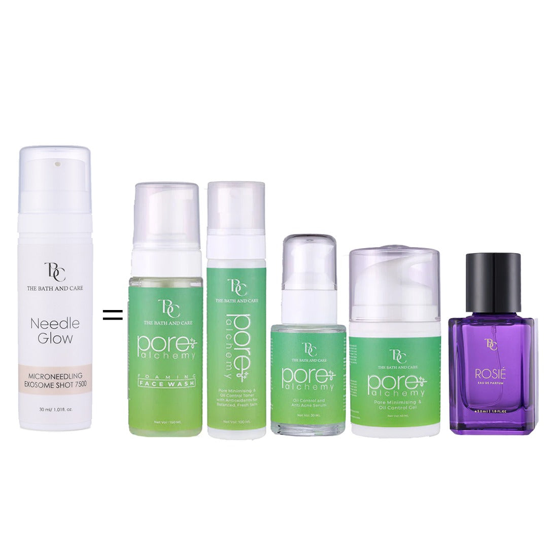 Buy Needle Glow & Get Entire Pore Alchemy Range and Rosie Perfume FREE The Bath and Care