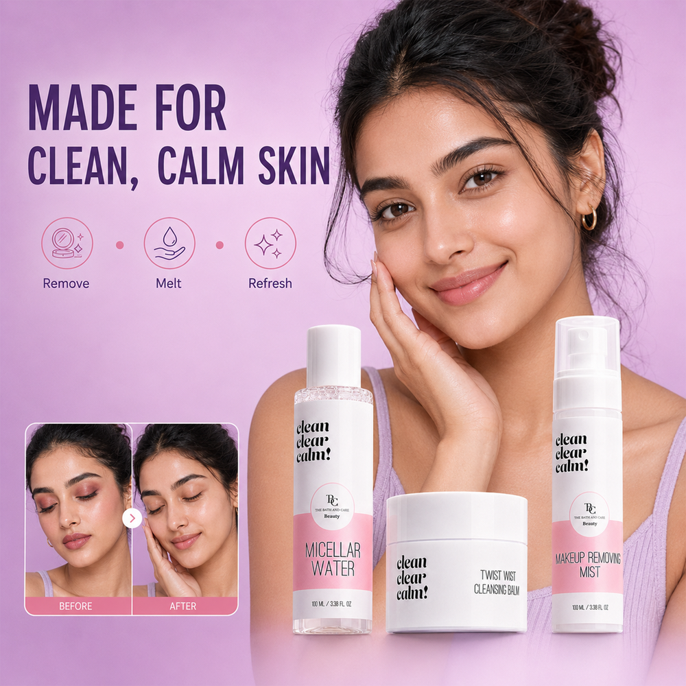 Makeup Removing Mist + Micellar Water + Makeup Remover Balm Combo The Bath and Care