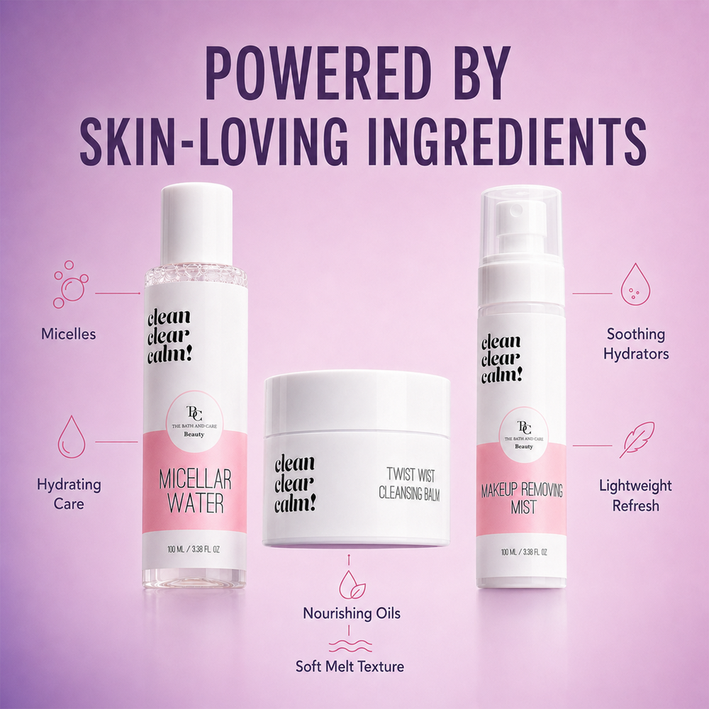 Makeup Removing Mist + Micellar Water + Makeup Remover Balm Combo The Bath and Care
