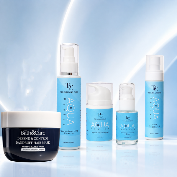 Buy Kombuchka Rice Water Defend & Control Anti-Dandruff Hair Mask + Get Aqua Revive Skincare Range FREE | Scalp Care & Hydrating Skin Care Bundle The Bath and Care