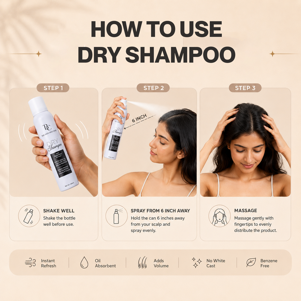 Rosemary Waterless Dry Shampoo for Oily Scalp & Instant Refresh | 200ml The Bath and Care