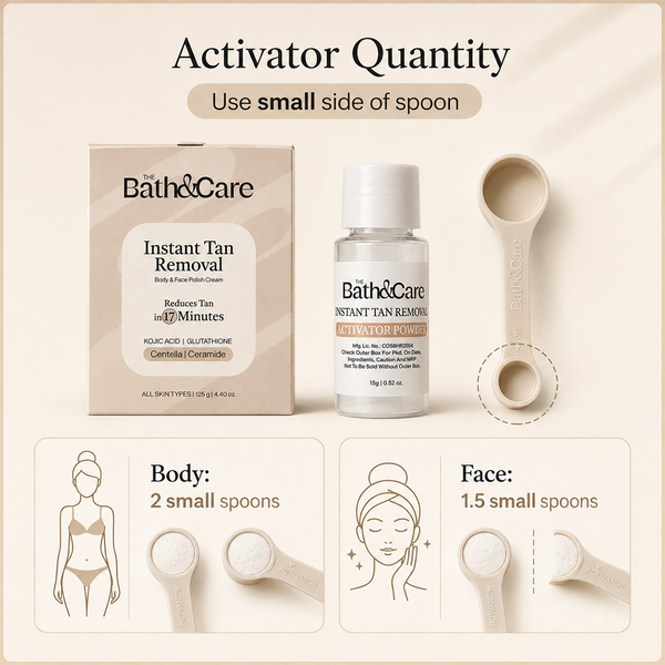 Instant Tan Removal Cream – De-Tan | Kojic Acid, Glutathione | Ph Balanced Reduces Tan under 20 Minutes (125g) The Bath and Care