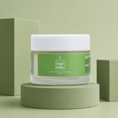 Clear Earth Glow -Green Clay Facial Mask for Anti Acne, Glow, Oil Balance & Gentle Detox for All Skin Types The Bath and Care