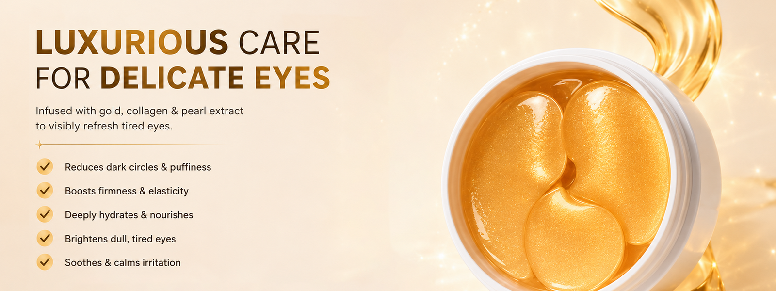 Gold E-Care Hydrogel Under-Eye Patches for Dark Circles & Puffiness