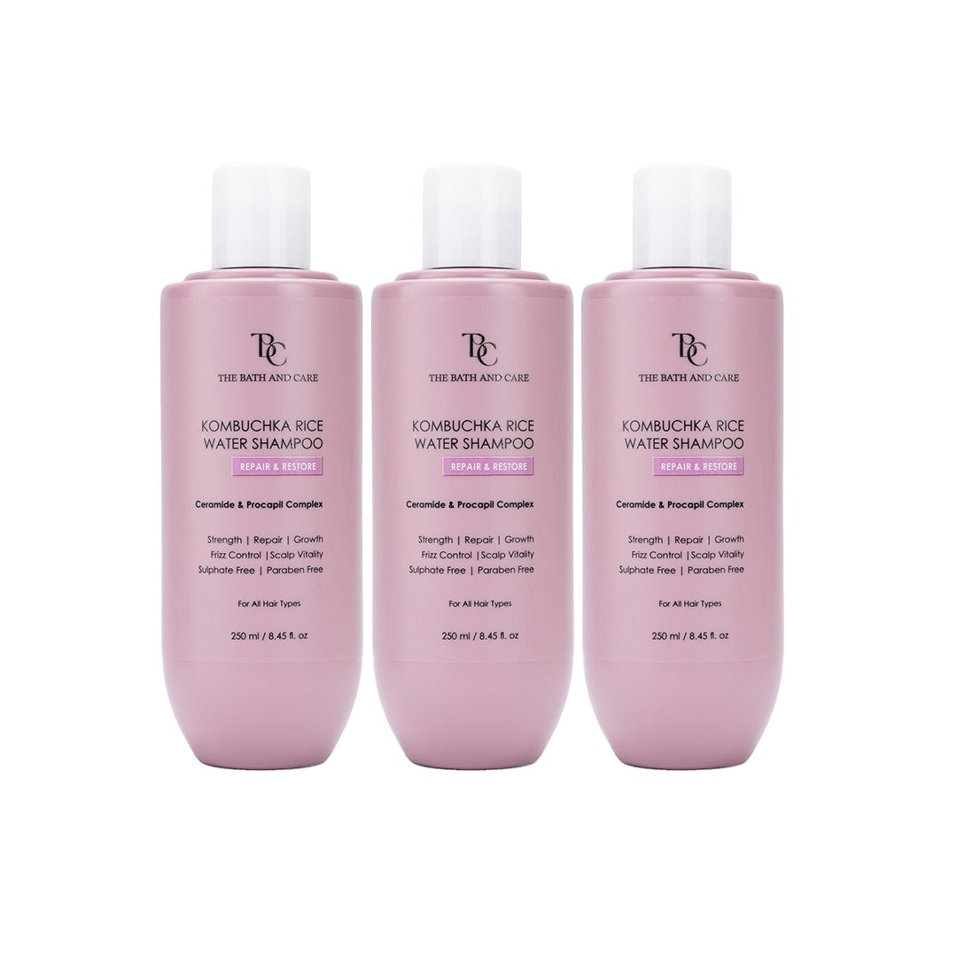 KOMBUCHKA RICE WATER SHAMPOO – REPAIR & RESTORE Pack Of 3 The Bath and Care