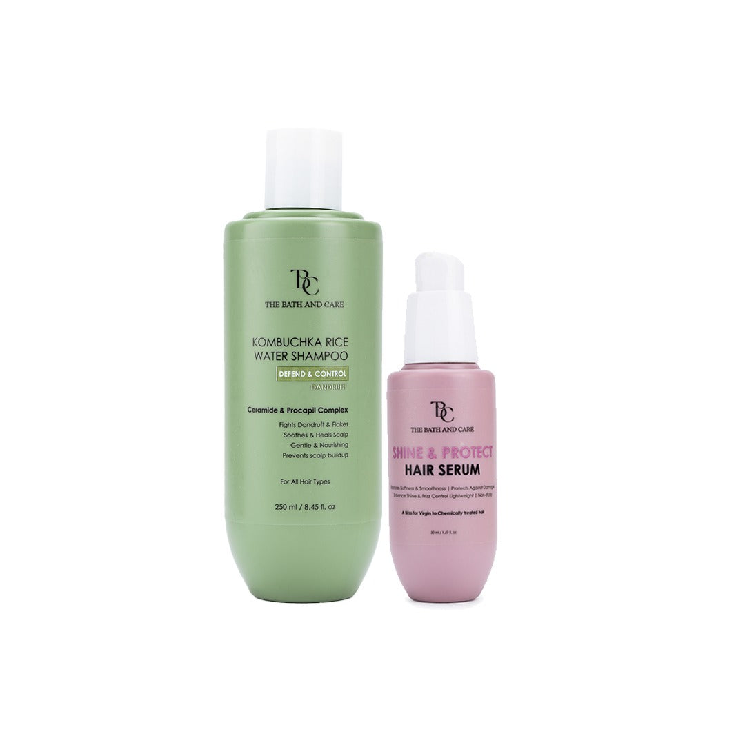 KOMBUCHKA RICE WATER DEFEND AND CONTROL Hair Shampoo + Hair Serum The Bath and Care