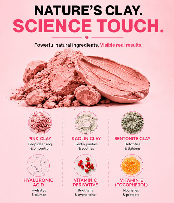 Clay & Glow Pink Clay De-Tan Face Mask