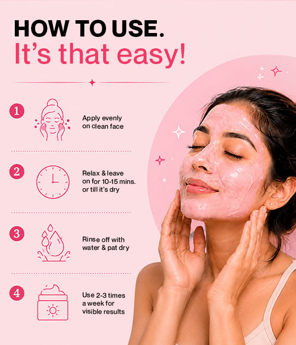 Clay & Glow Pink Clay De-Tan Face Mask