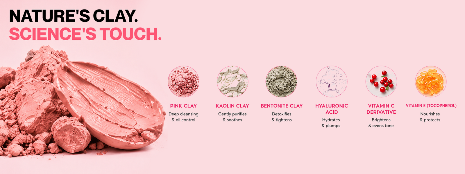 Clay & Glow Pink Clay De-Tan Face Mask