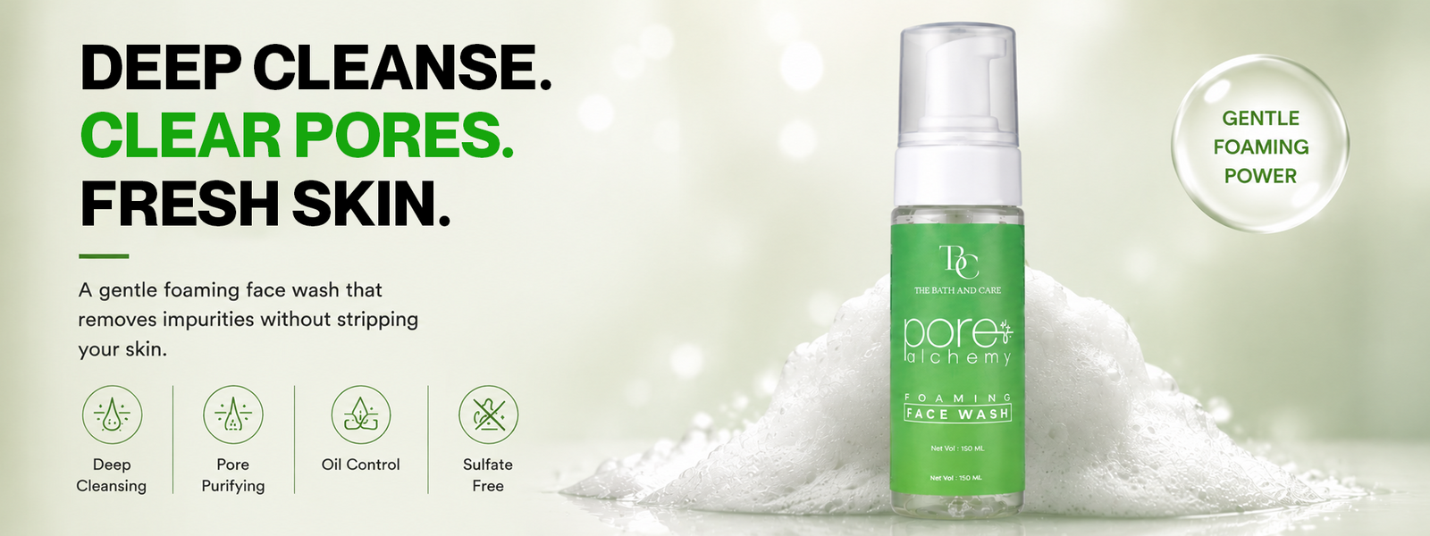 Pore Alchemy Oil Control Foaming Face Wash with Tea Tree