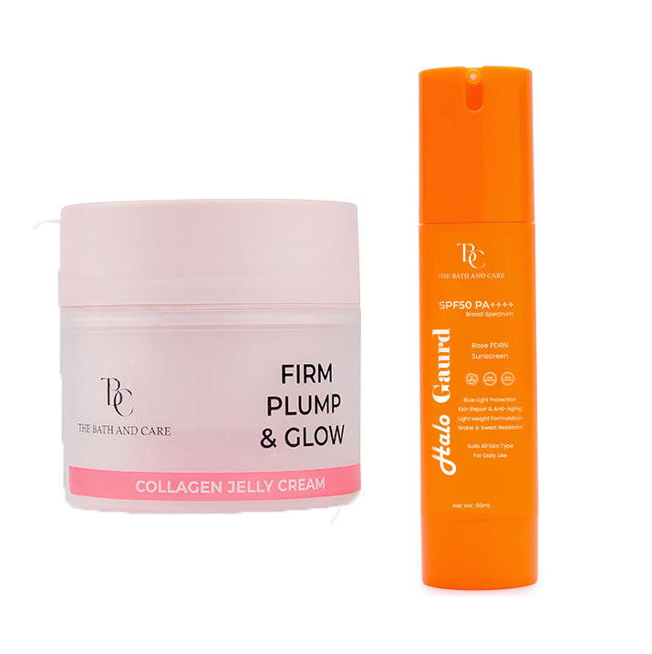 Combo of collagen jelly and sunscreen The Bath and Care