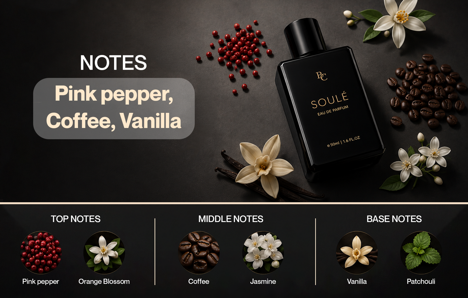 Soule fragrance | Insp. by YSL Black Opium | 50ml