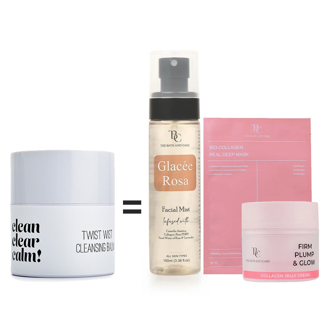 Makeup Remover Balm + Needle Glow + Collagen Sheet Mask + Reedle Scrub The Bath and Care