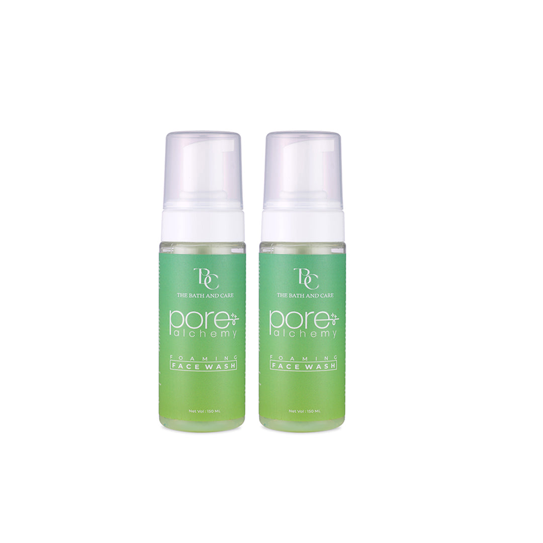 Combo of Pore Alchemy PORE MINIMISING & OIL CONTROL FOAMING FACE WASH The Bath and Care