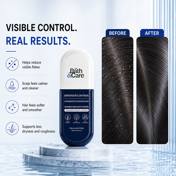 Buy Kombuchka Rice Water Defend & Control Anti-Dandruff Conditioner for Dandruff-Prone, Flaky & Oily Scalp + Get Pore Alchemy Skincare Range FREE | Scalp & Oil-Control Skin Care Bundle The Bath and Care
