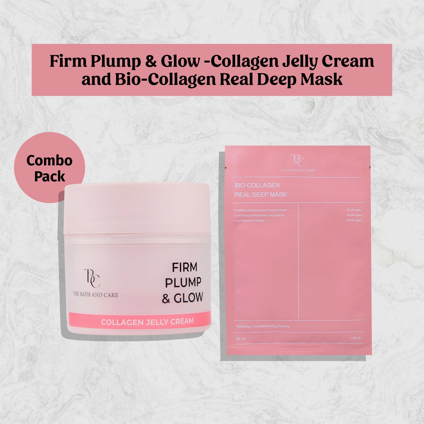 Firm Plump & Glow - Collagen Jelly Cream and Bio-Collagen Real Deep Mask The Bath and Care