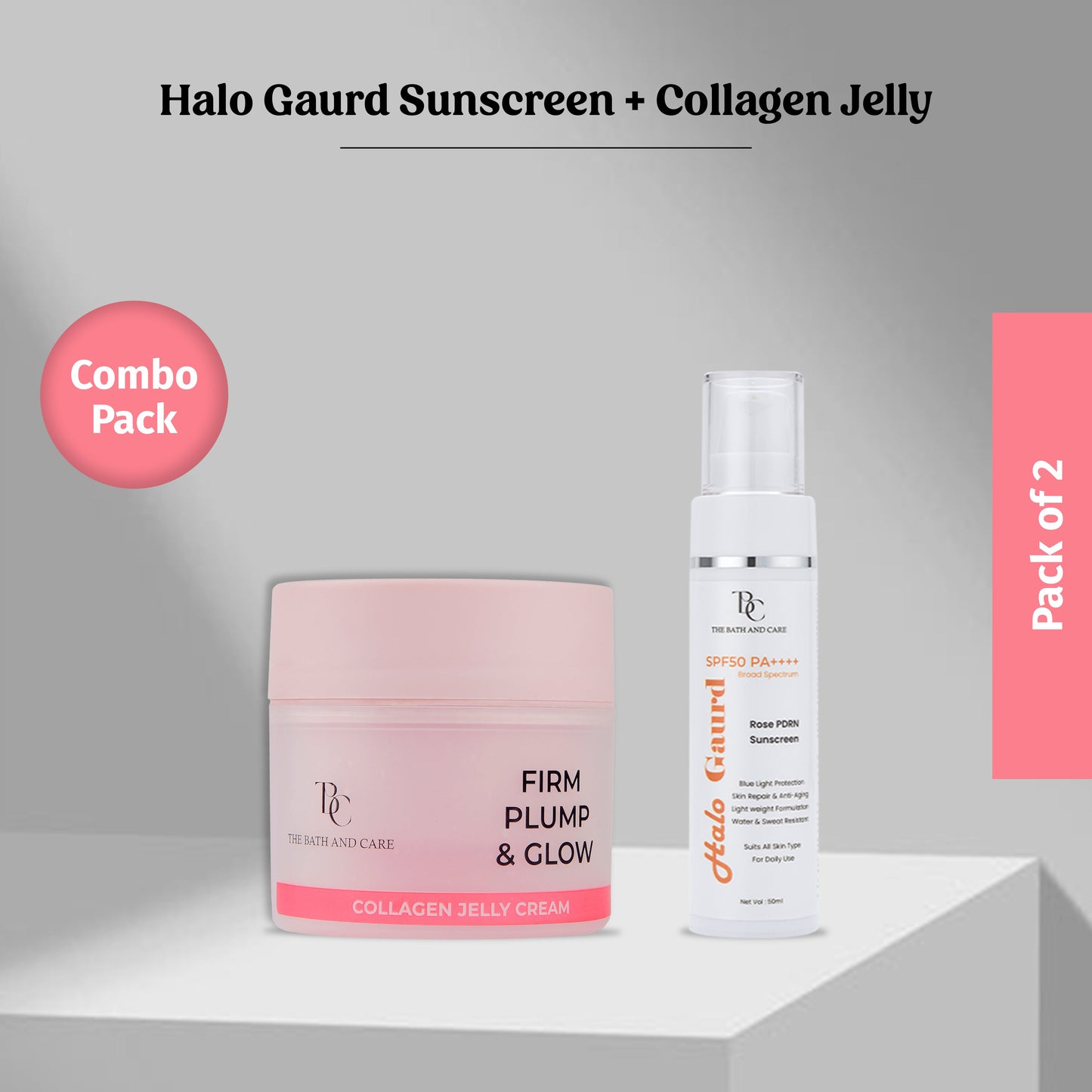 Combo of collagen jelly and sunscreen The Bath and Care