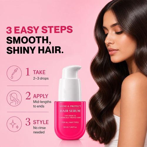 Shine and Protect Hair Serum for Frizz-free, Smooth and Silky Hair The Bath and Care