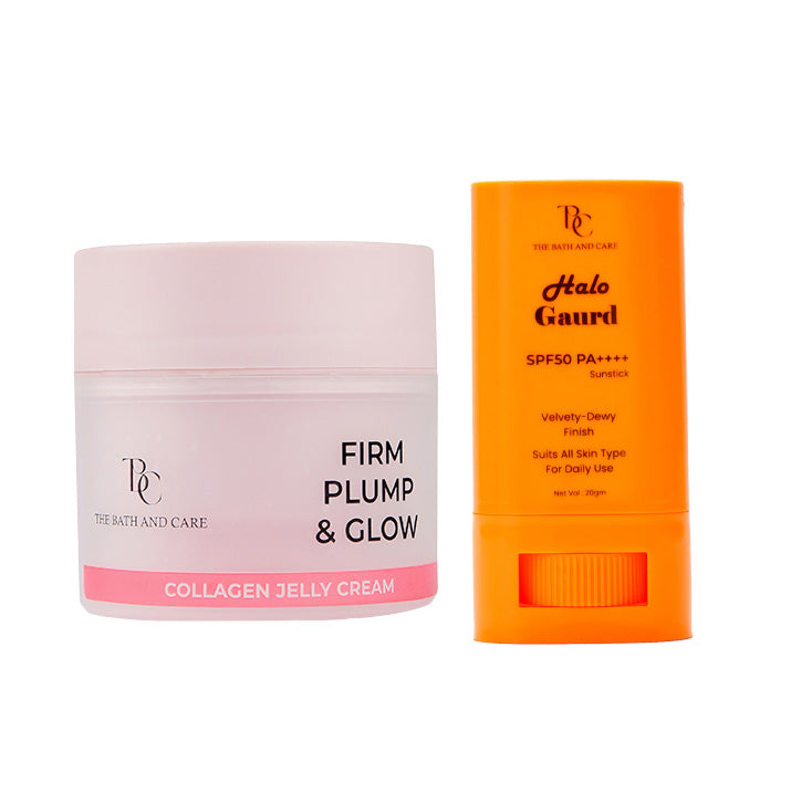 Combo of sunscreen sunstick and collagen jelly The Bath and Care