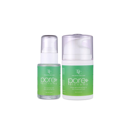Combo of Pore Alchemy Oil Control And Anti Acne Serum & Pore Minimising And Oil Control Gel The Bath and Care