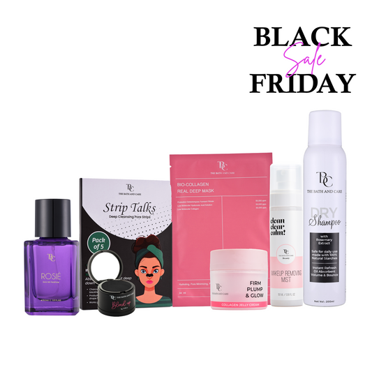 Rosie + Nose Strips + Sheet Mask + Black Hair Mud + Collagen Jelly + Makeup Removing Mist + Dry Shampoo (BFS) The Bath and Care
