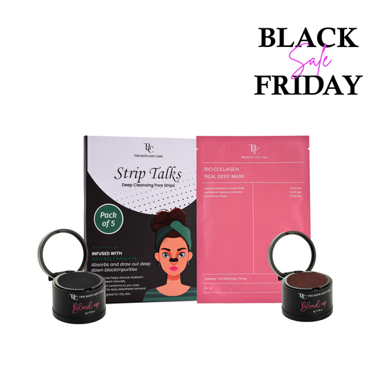 Hair mud Black + Brown + Sheet mask + Nose strips (BFS) The Bath and Care