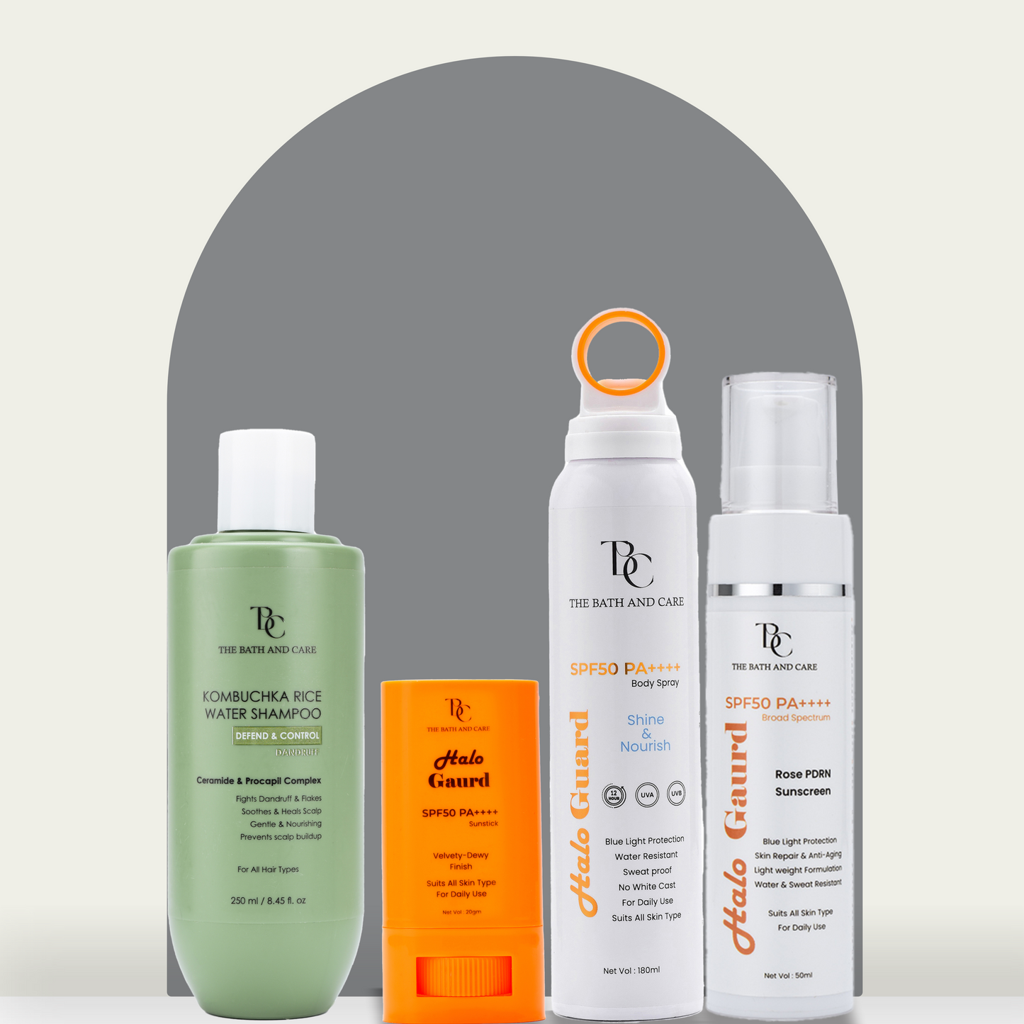 Combo of Defend and Control Shampoo + Halo Guard Sunspray + Sunscreen + Sunstick The Bath and Care