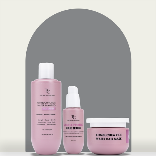 KOMBUCHKA RICE WATER REPAIR & RESTORE Hair Shampoo + Hair Serum + Hair Mask The Bath and Care