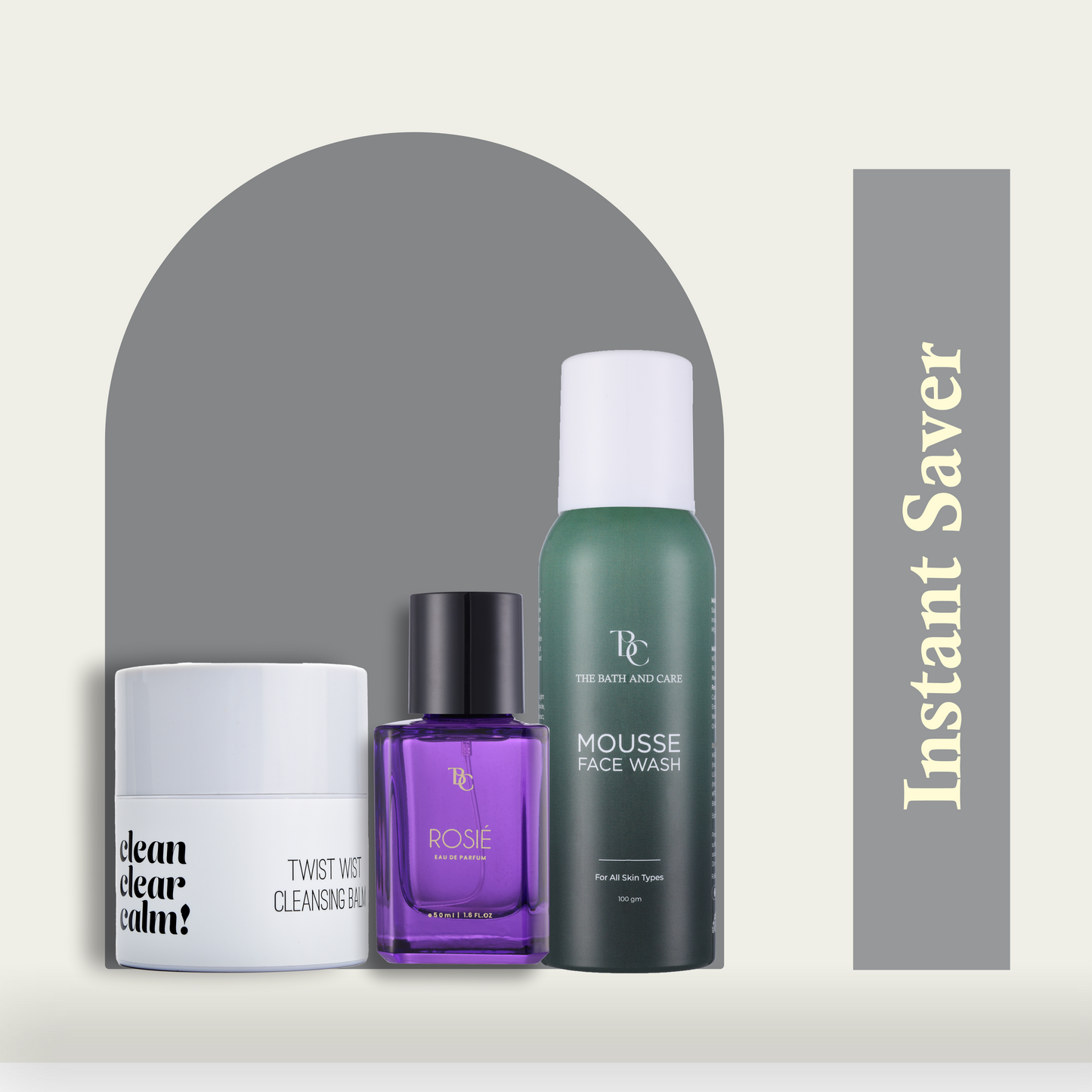 Makeup Remover Balm + Rosie Fragrance + Mousse Face Wash The Bath and Care