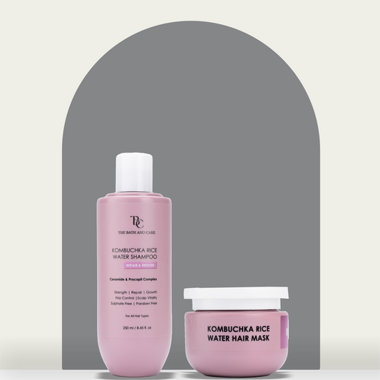 KOMBUCHKA RICE WATER REPAIR & RESTORE Hair Shampoo + Mask The Bath and Care