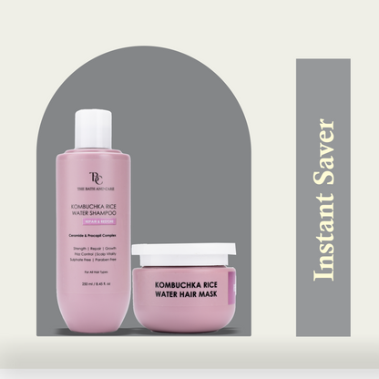 KOMBUCHKA RICE WATER REPAIR & RESTORE Hair Shampoo + Mask The Bath and Care