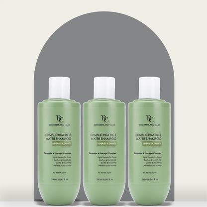 KOMBUCHKA RICE WATER SHAMPOO - DEFEND AND CONTROL Pack of 3 The Bath and Care