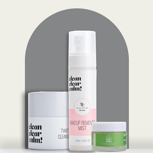 Makeup Remover Balm + Makeup Removing Mist + Clay and Glow - Green Clay Facial Mask The Bath and Care