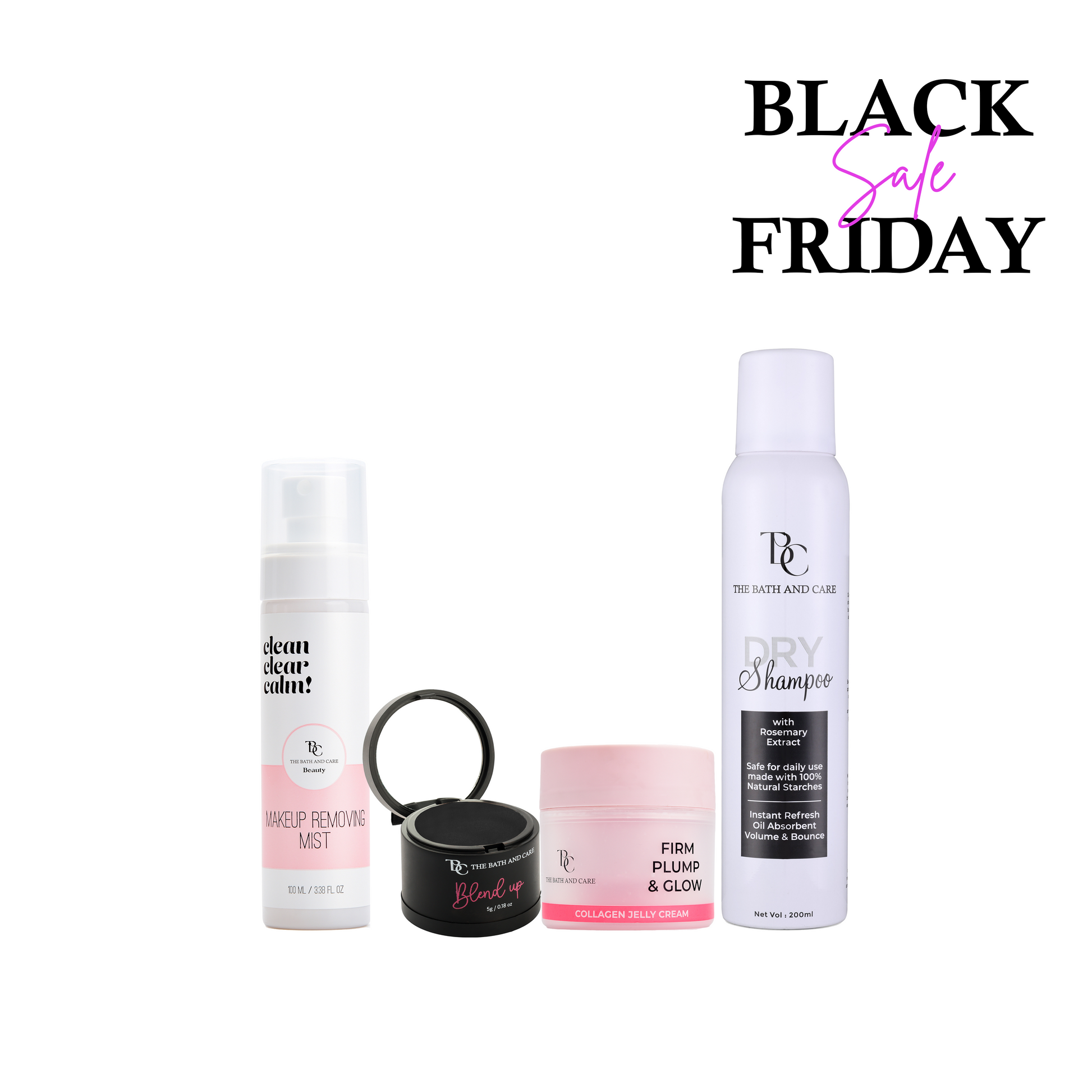 Dry shampoo + Collagen jelly + Makeup Remover Mist +  Black Hair mud (BFS) The Bath and Care