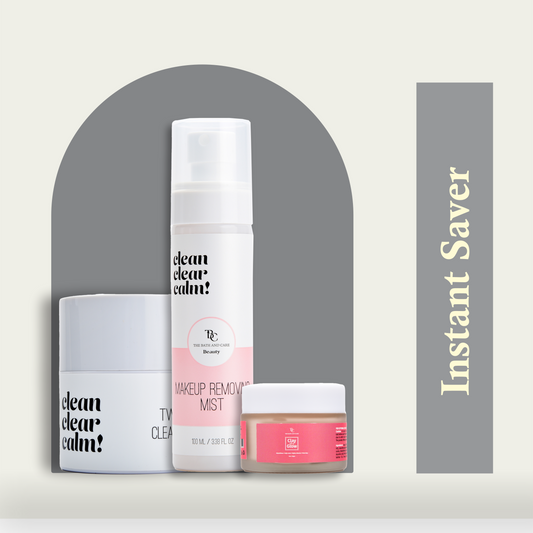 Makeup Remover Balm + Makeup Removing Mist + Clay and Glow - Pink Clay Facial Mask The Bath and Care