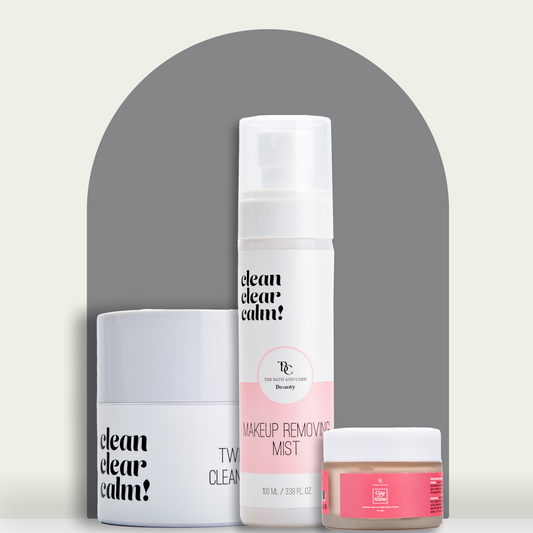 Makeup Remover Balm + Makeup Removing Mist + Clay and Glow - Pink Clay Facial Mask The Bath and Care