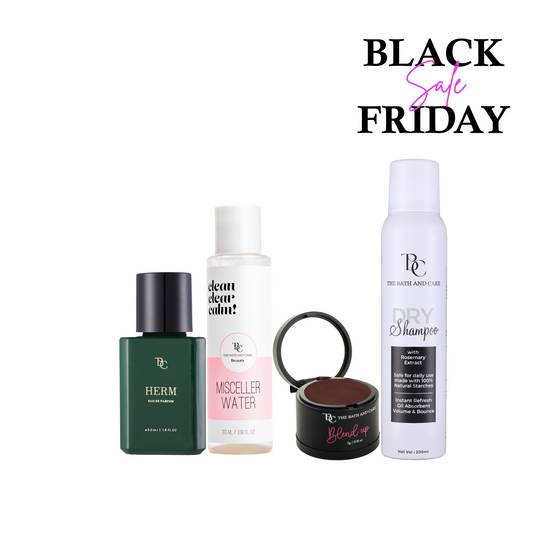 Dry shampoo + Brown Hair Mud + Micellar Water + Herm (BFS) The Bath and Care